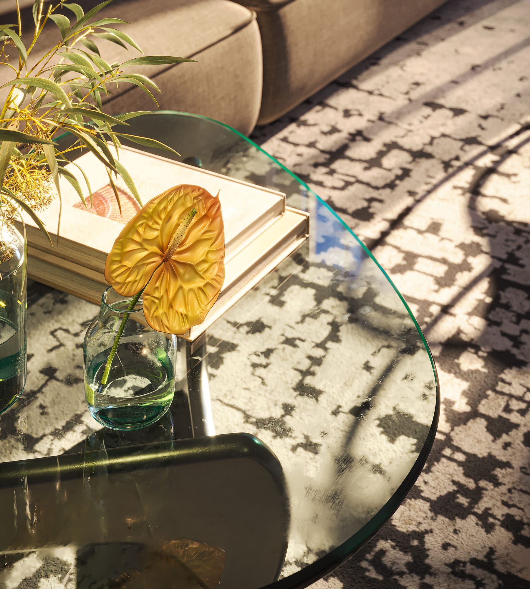 Nicoloierardi – coffee table close-up, materials and texture